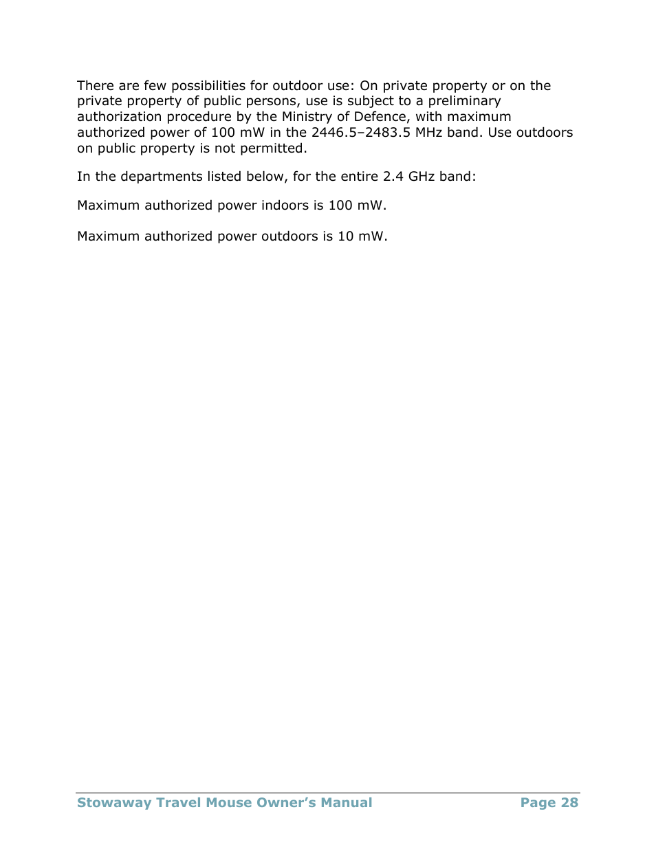 Think Outside Travel Mouse (for Asus MyPal A620BT) User Manual | Page 28 / 29