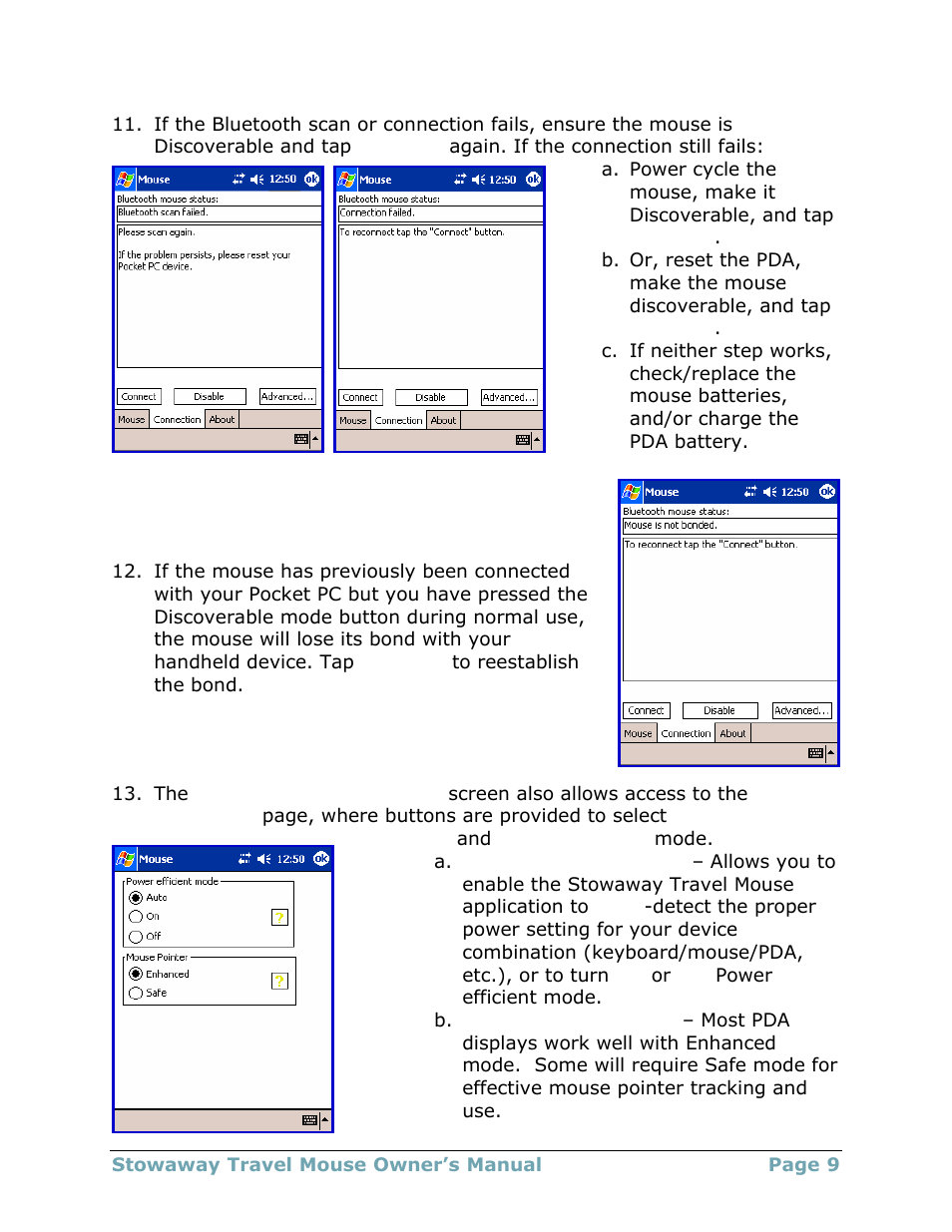 Think Outside Travel Mouse (for Asus MyPal A620BT) User Manual | Page 9 / 29