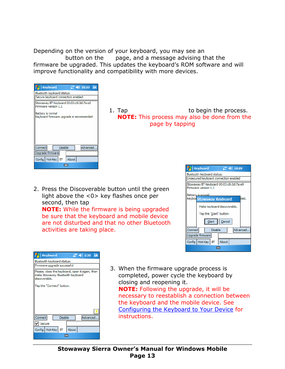 Firmware upgrade | Think Outside Sierra Keyboard User Manual | Page 13 / 37