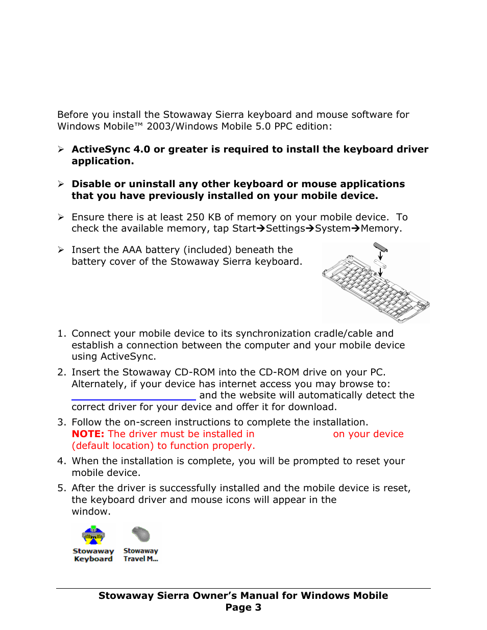 Setting up the keyboard, Before you begin, Installing the software | Think Outside Sierra Keyboard User Manual | Page 3 / 37