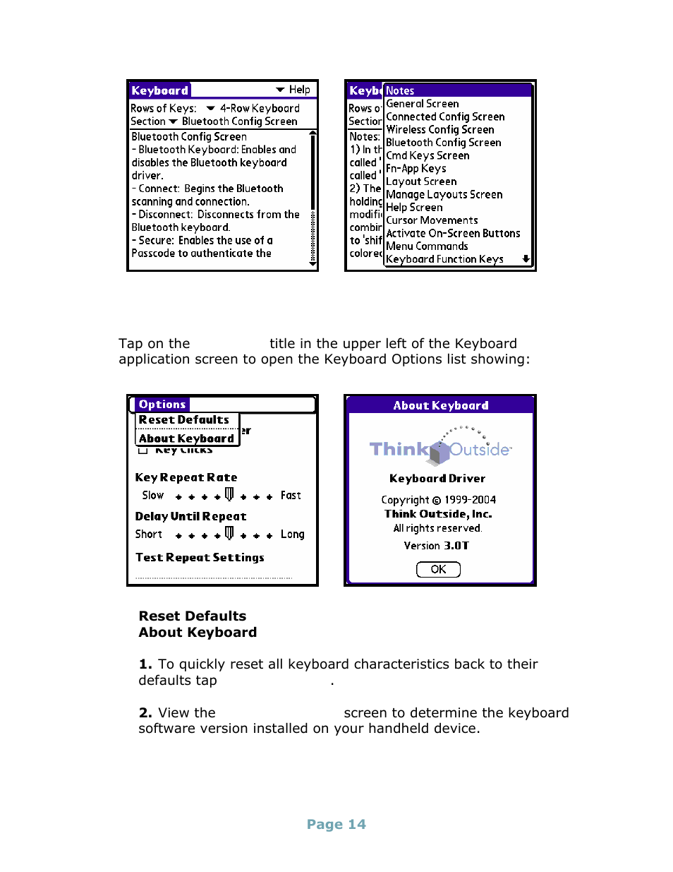 Viewing keyboard options | Think Outside Stowaway Universal Bluetooth Keyboard User Manual | Page 14 / 31