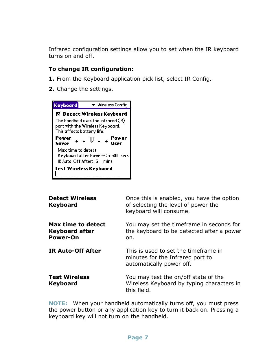 Wireless configuration (infrared) | Think Outside Stowaway Universal Bluetooth Keyboard User Manual | Page 7 / 31