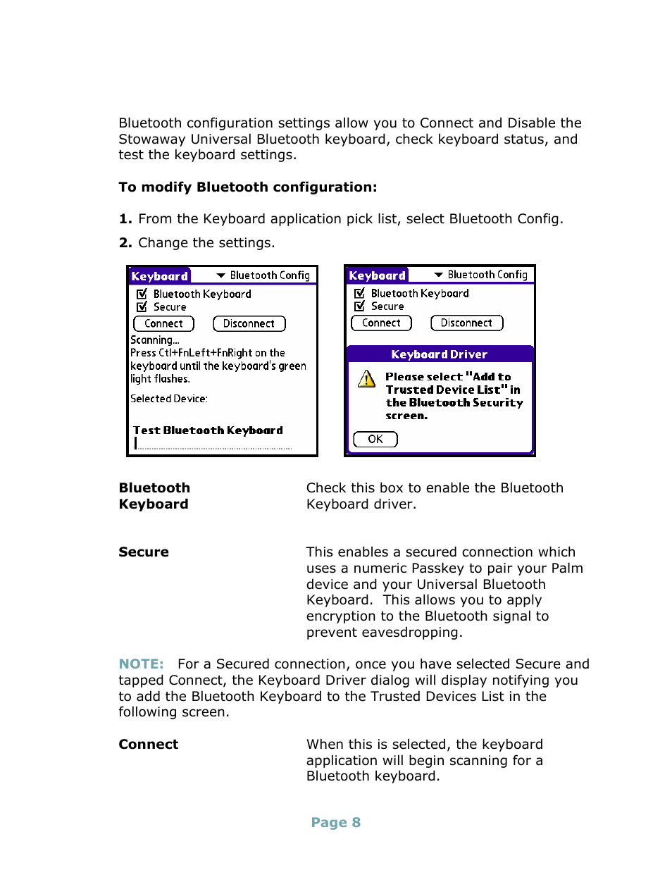 Bluetooth configuration | Think Outside Stowaway Universal Bluetooth Keyboard User Manual | Page 8 / 31