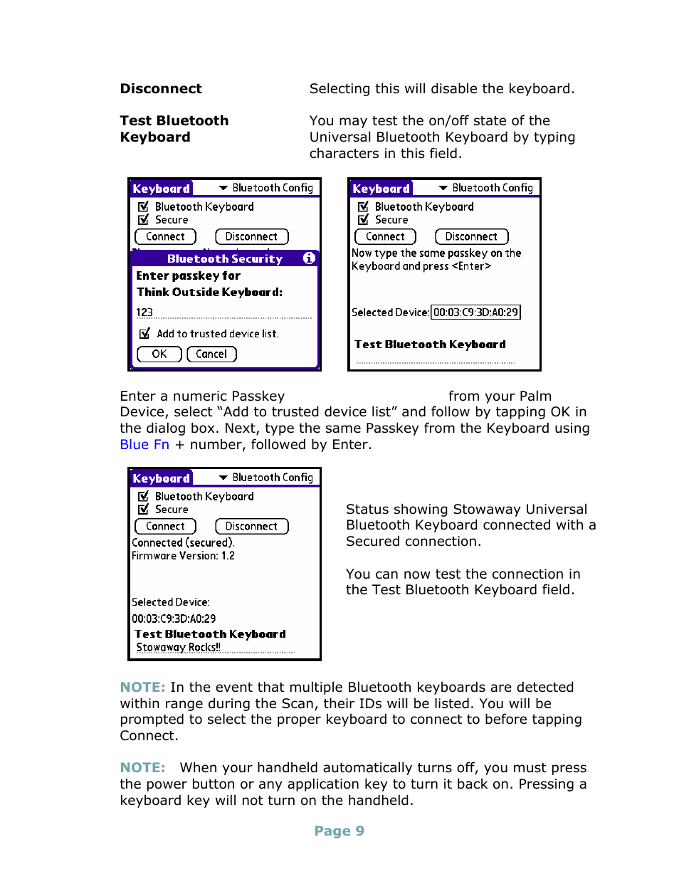 Think Outside Stowaway Universal Bluetooth Keyboard User Manual | Page 9 / 31