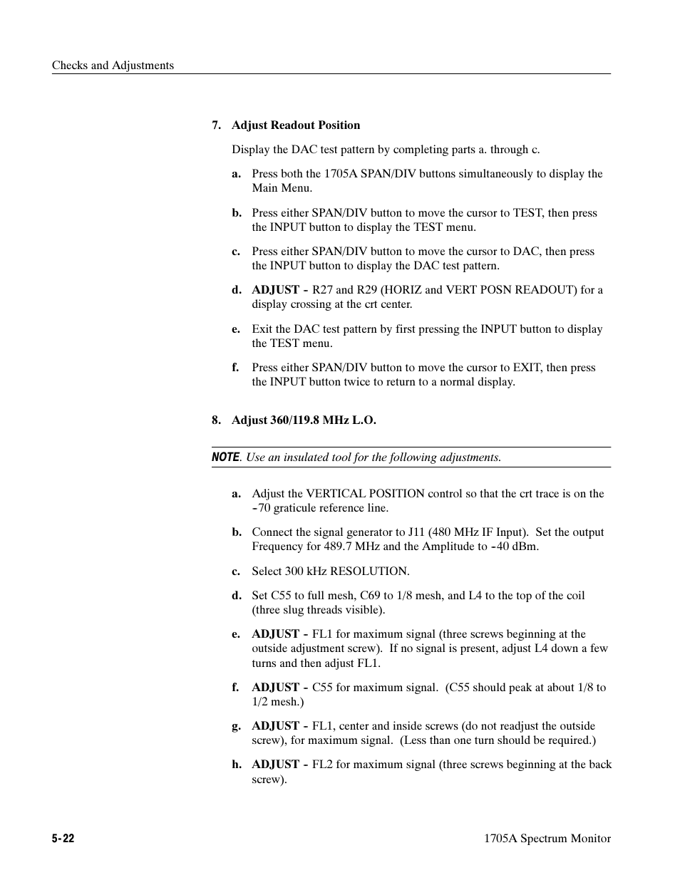 Tektronix 1705A User Manual | Page 117 / 223