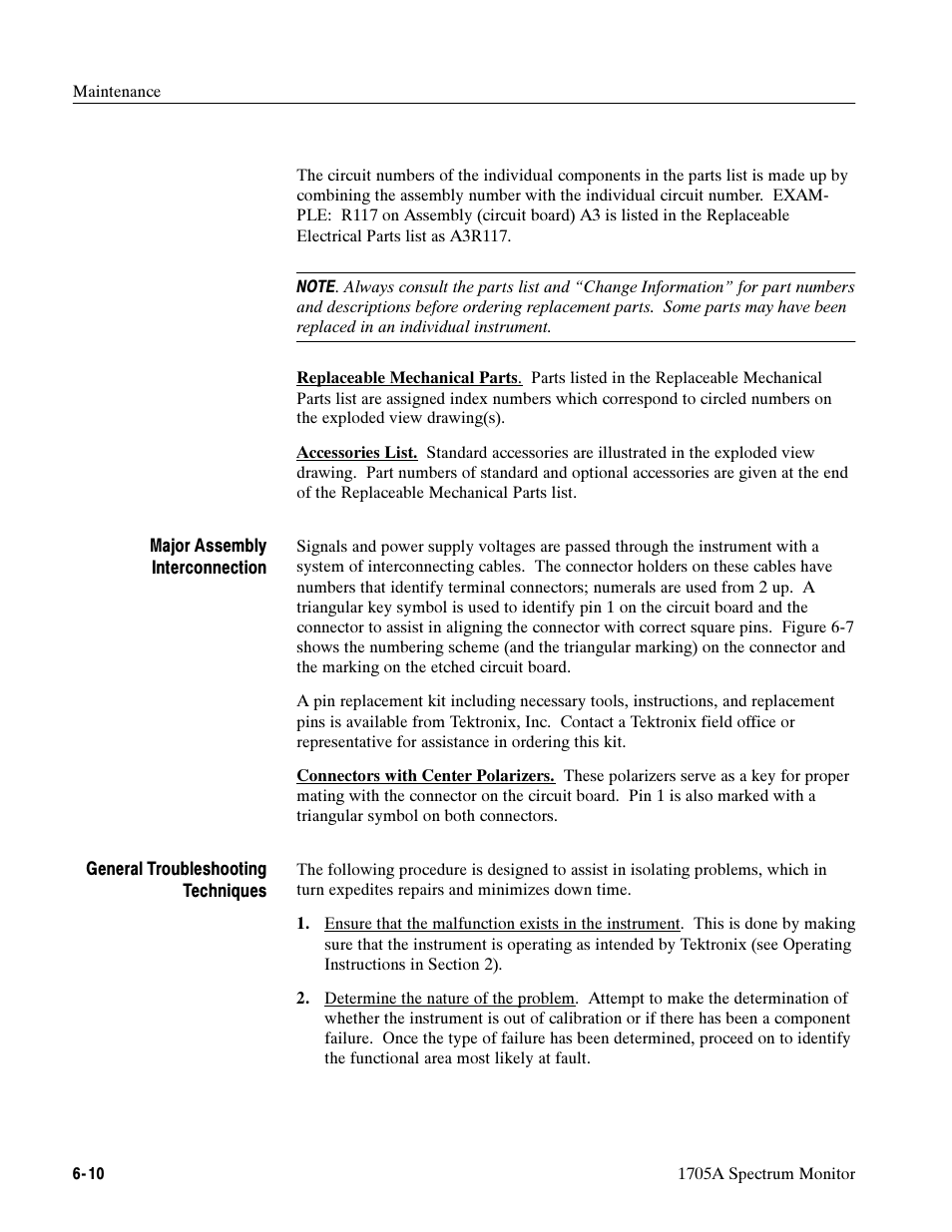 Tektronix 1705A User Manual | Page 135 / 223