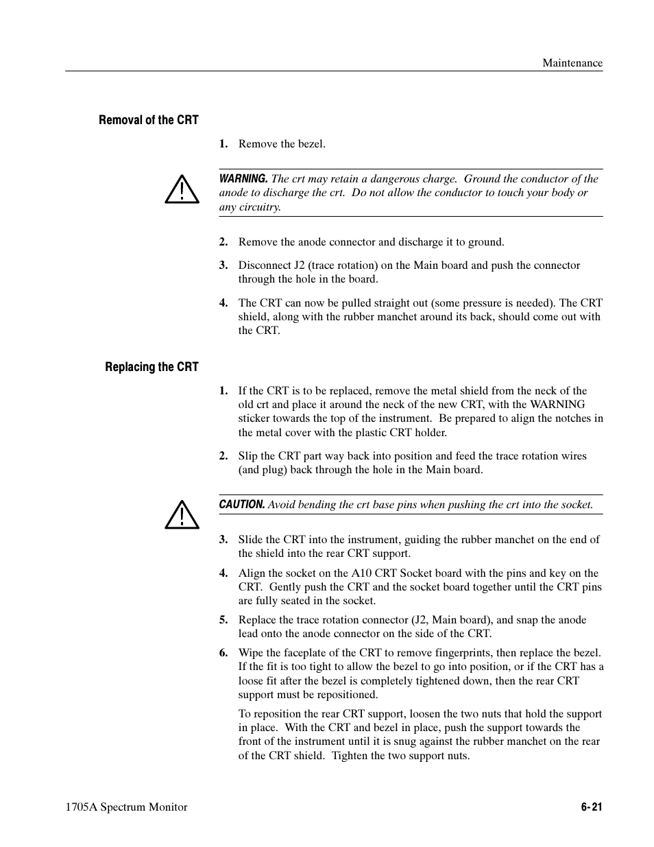 Tektronix 1705A User Manual | Page 146 / 223