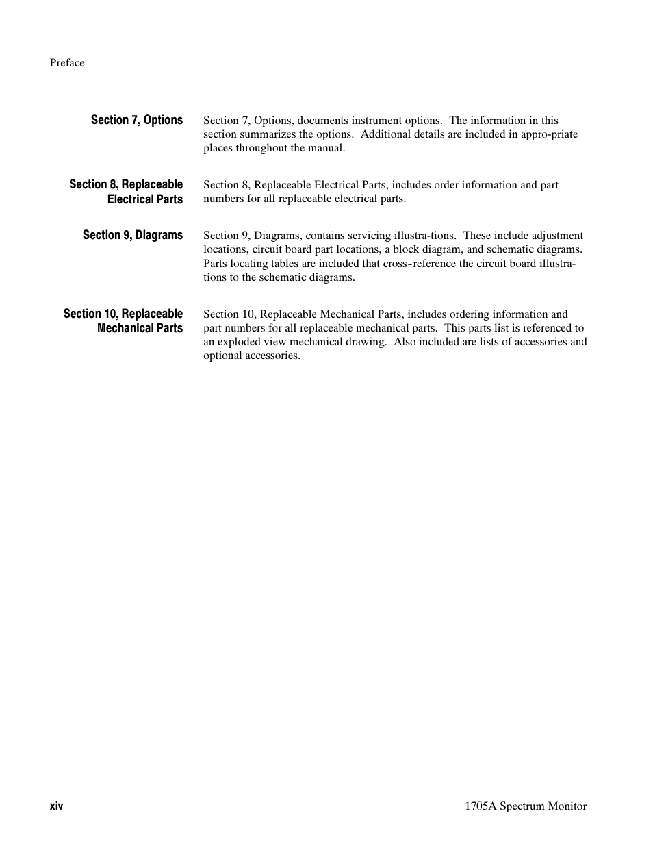 Tektronix 1705A User Manual | Page 15 / 223