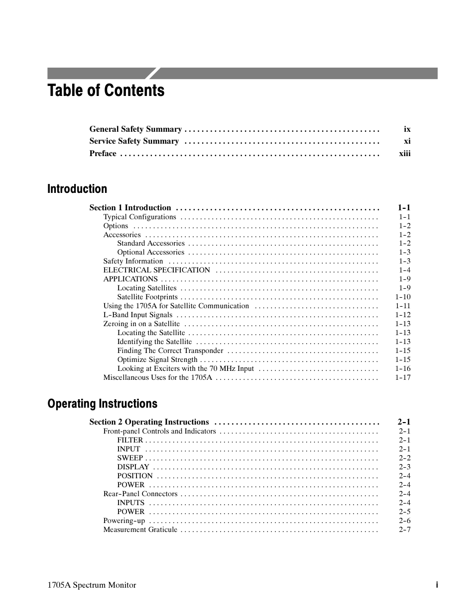 Tektronix 1705A User Manual | Page 2 / 223