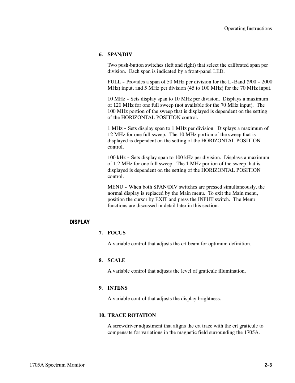 Tektronix 1705A User Manual | Page 42 / 223