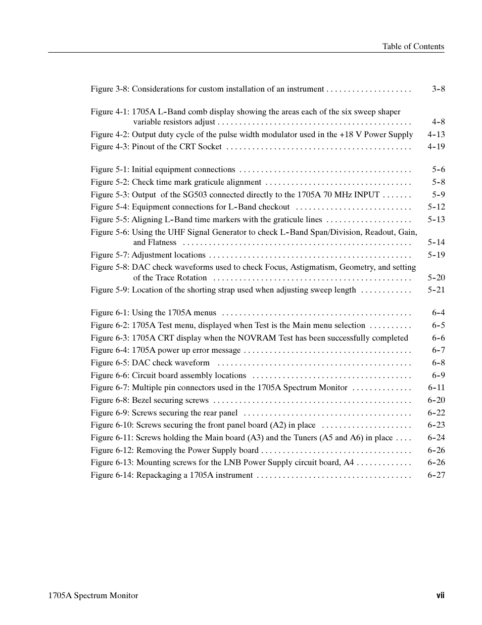 Tektronix 1705A User Manual | Page 8 / 223