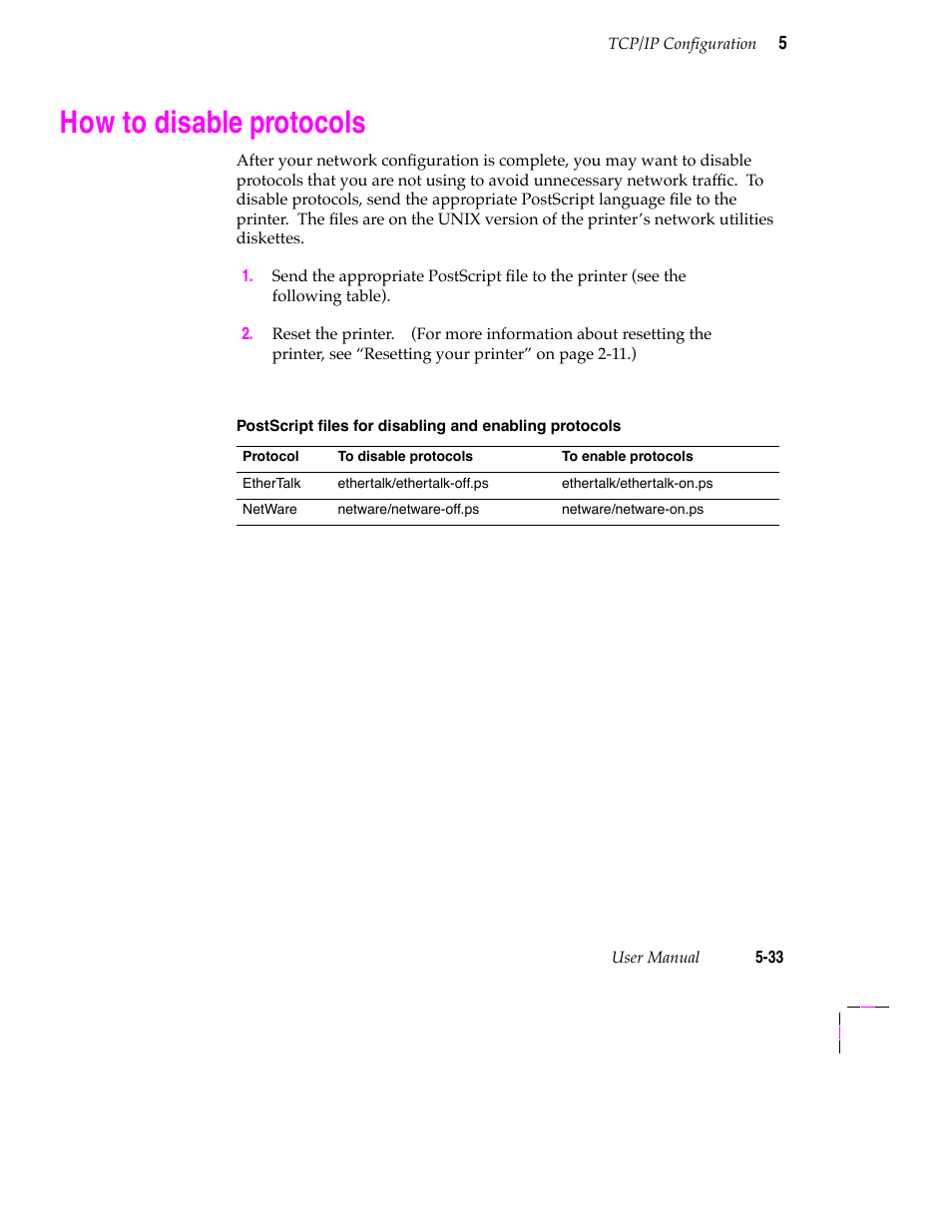 How to disable protocols | Tektronix 200 Series User Manual | Page 97 / 112