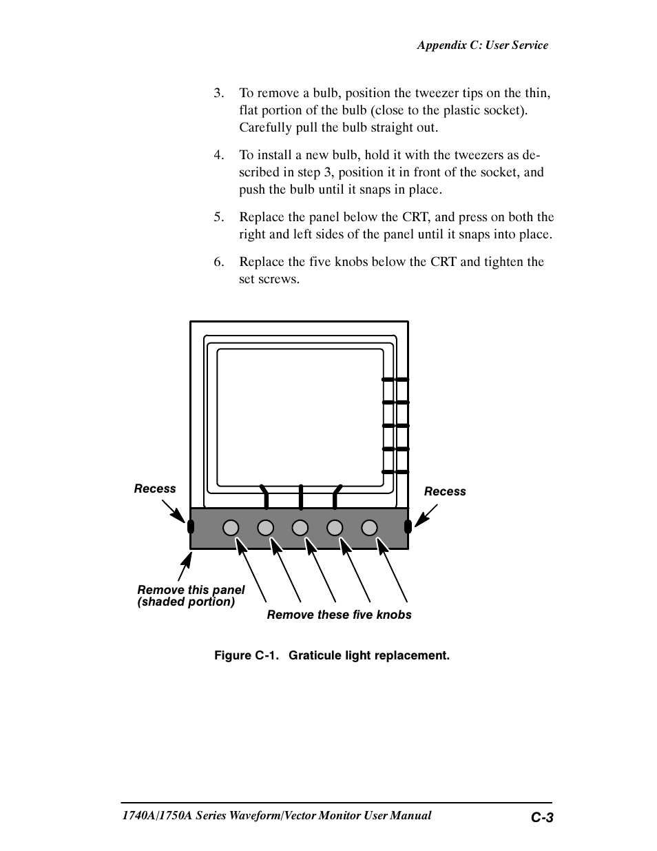 Tektronix 1740A/1750A User Manual | Page 123 / 143
