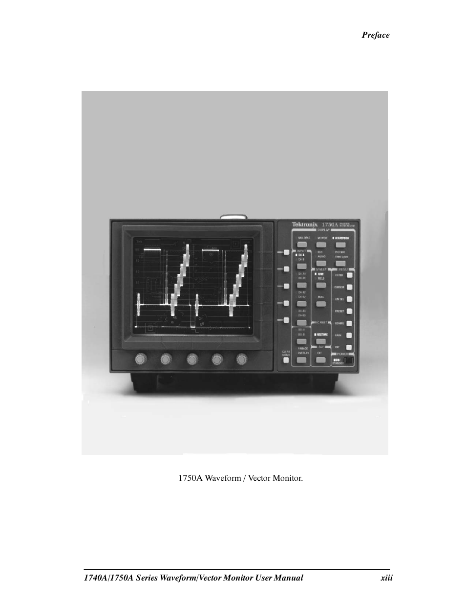 Tektronix 1740A/1750A User Manual | Page 13 / 143