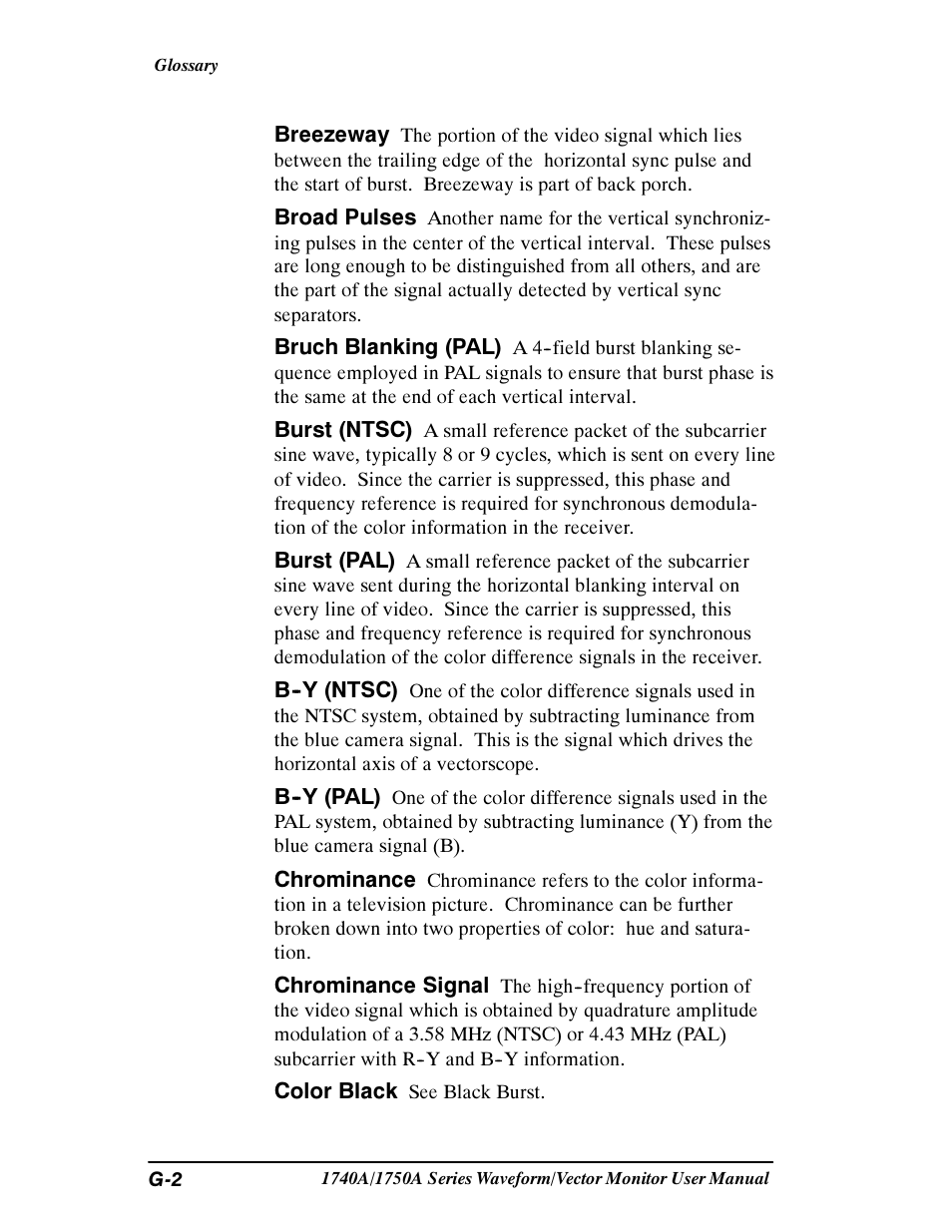 Tektronix 1740A/1750A User Manual | Page 131 / 143