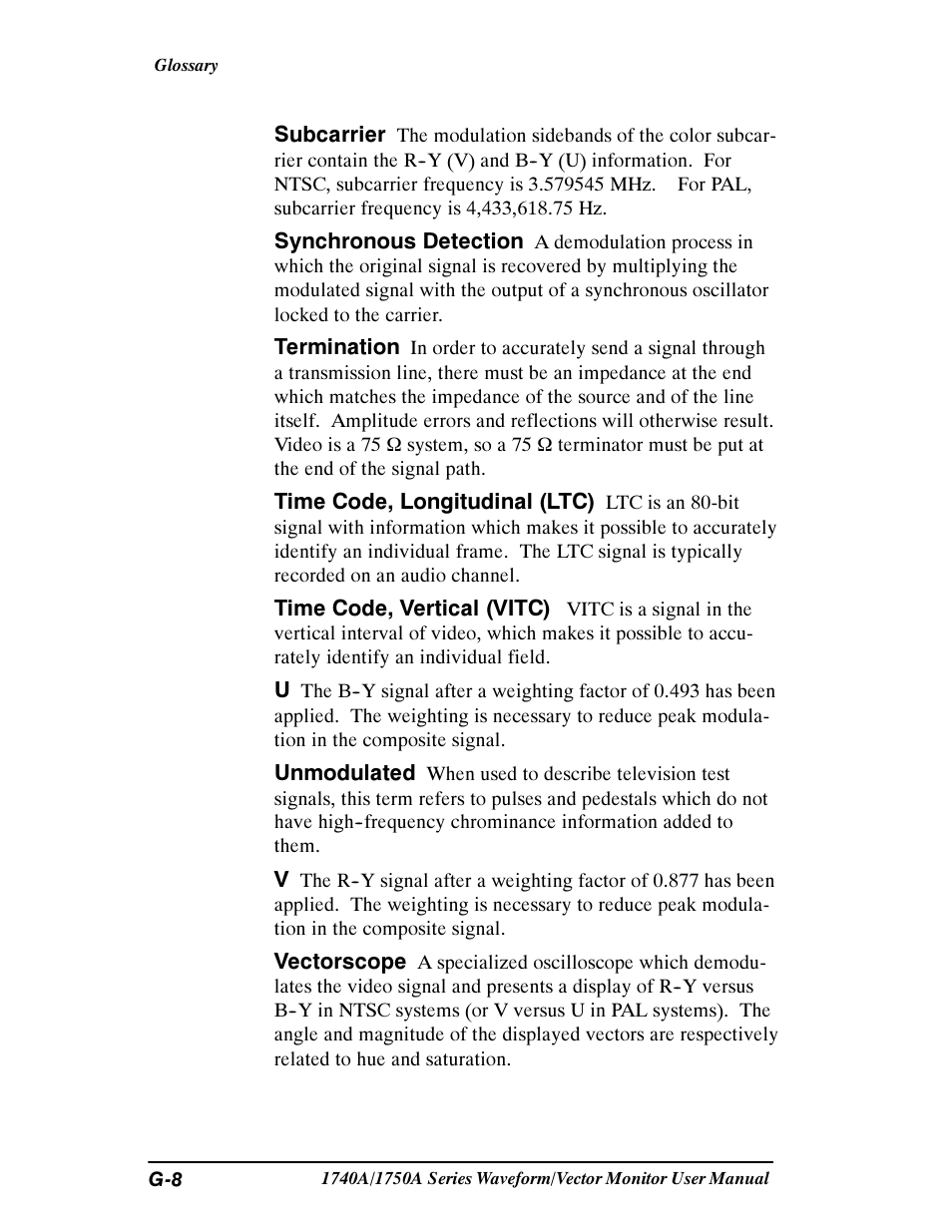 Tektronix 1740A/1750A User Manual | Page 137 / 143