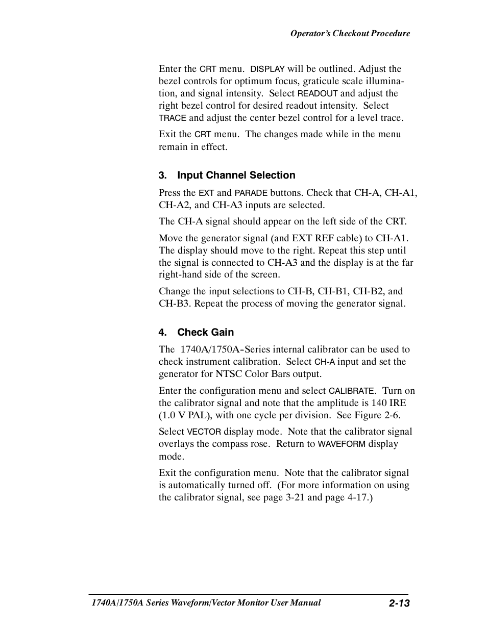 Tektronix 1740A/1750A User Manual | Page 43 / 143