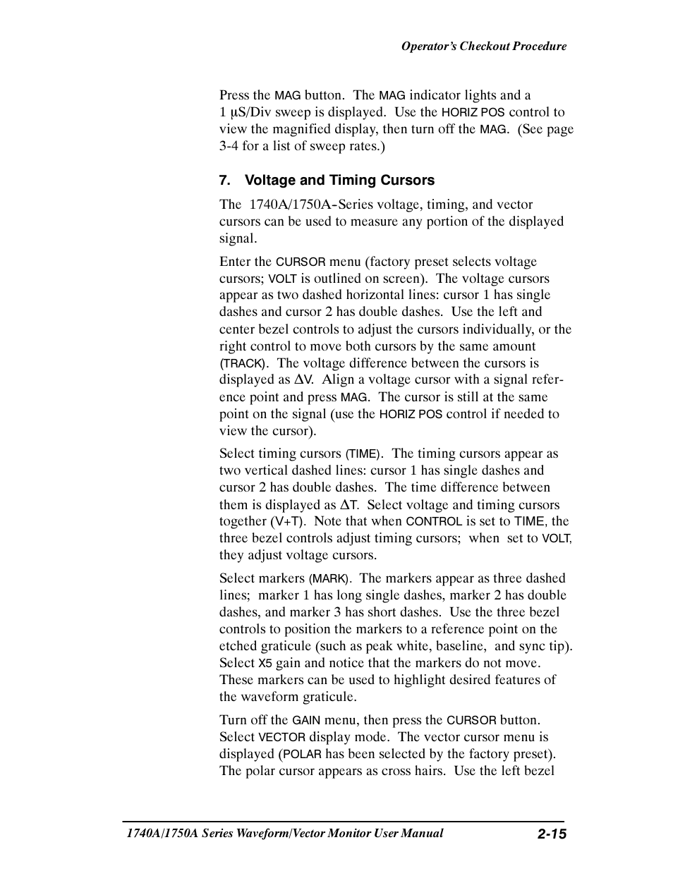 Tektronix 1740A/1750A User Manual | Page 45 / 143