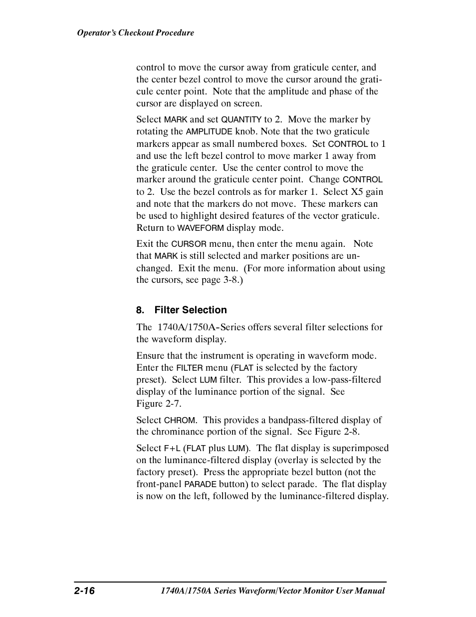 Tektronix 1740A/1750A User Manual | Page 46 / 143