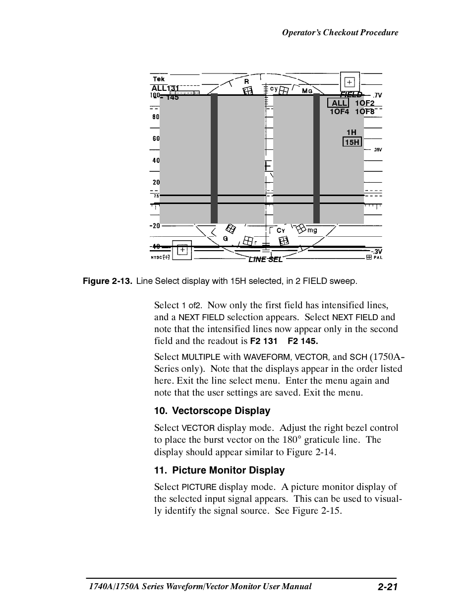 Tektronix 1740A/1750A User Manual | Page 51 / 143