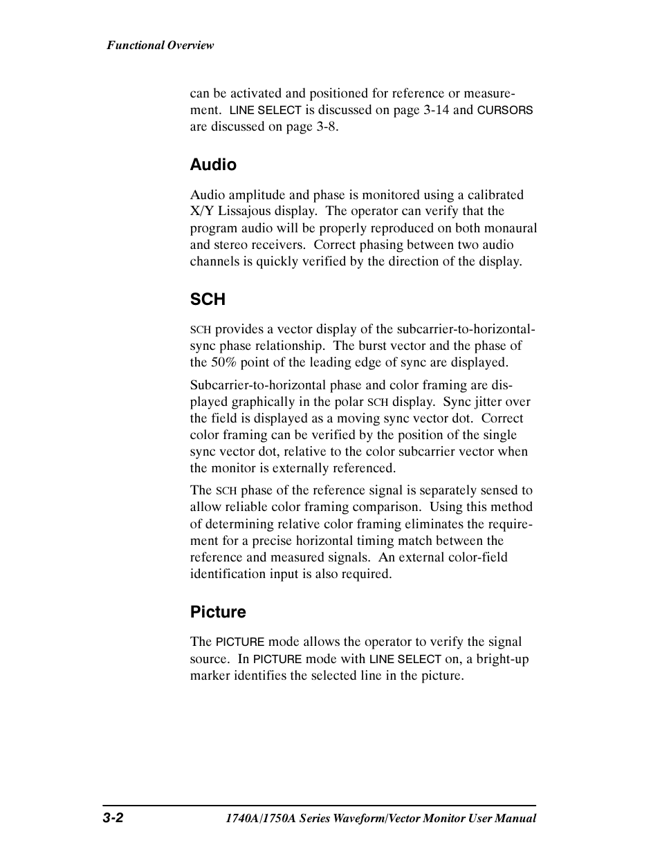 Audio, Picture | Tektronix 1740A/1750A User Manual | Page 57 / 143