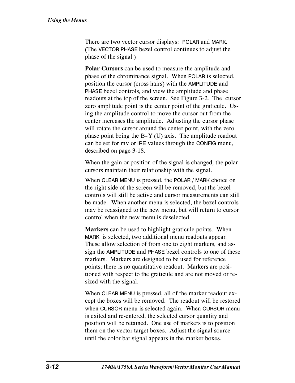 Tektronix 1740A/1750A User Manual | Page 67 / 143
