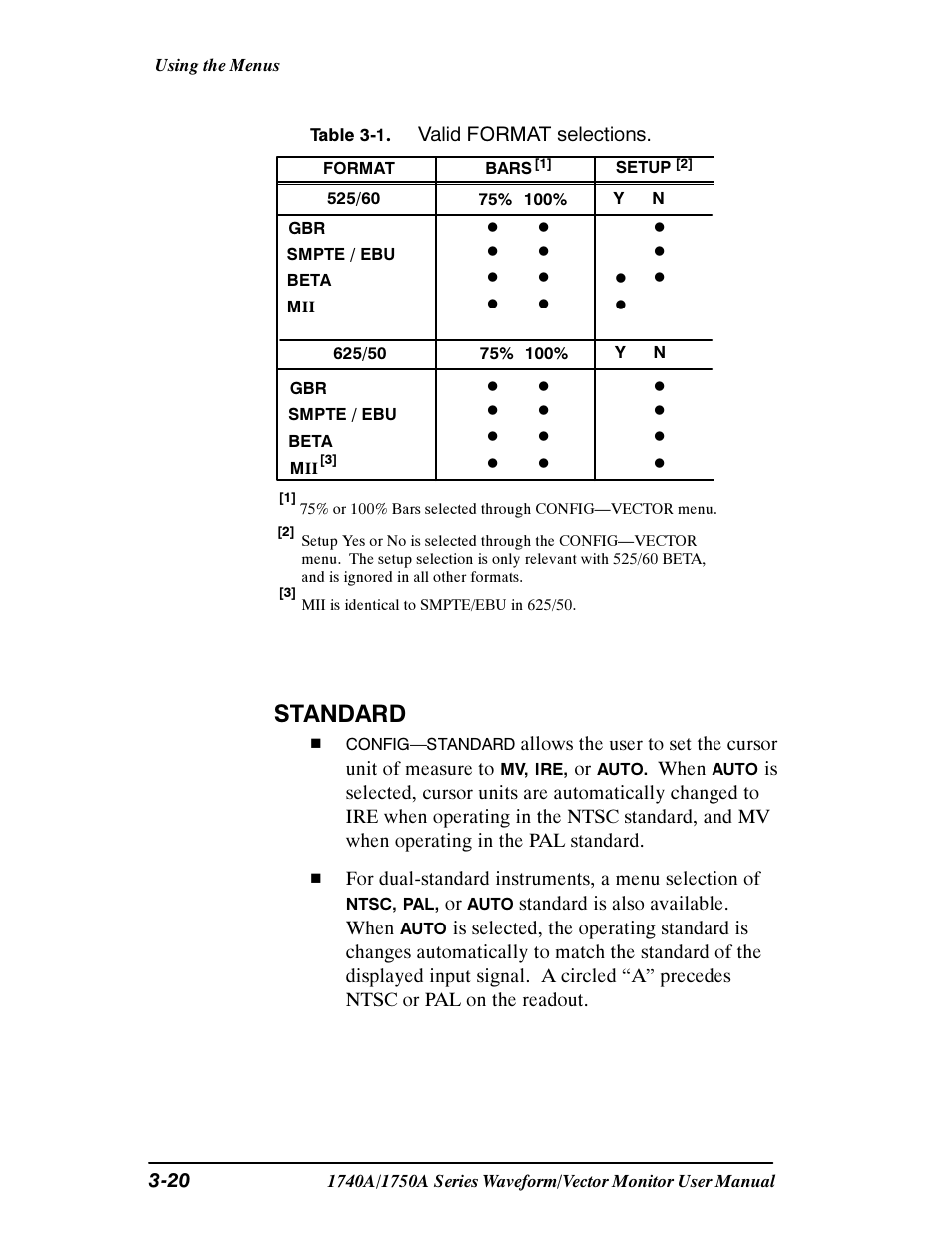 Tektronix 1740A/1750A User Manual | Page 75 / 143