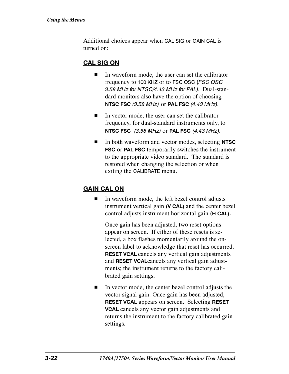 Tektronix 1740A/1750A User Manual | Page 77 / 143