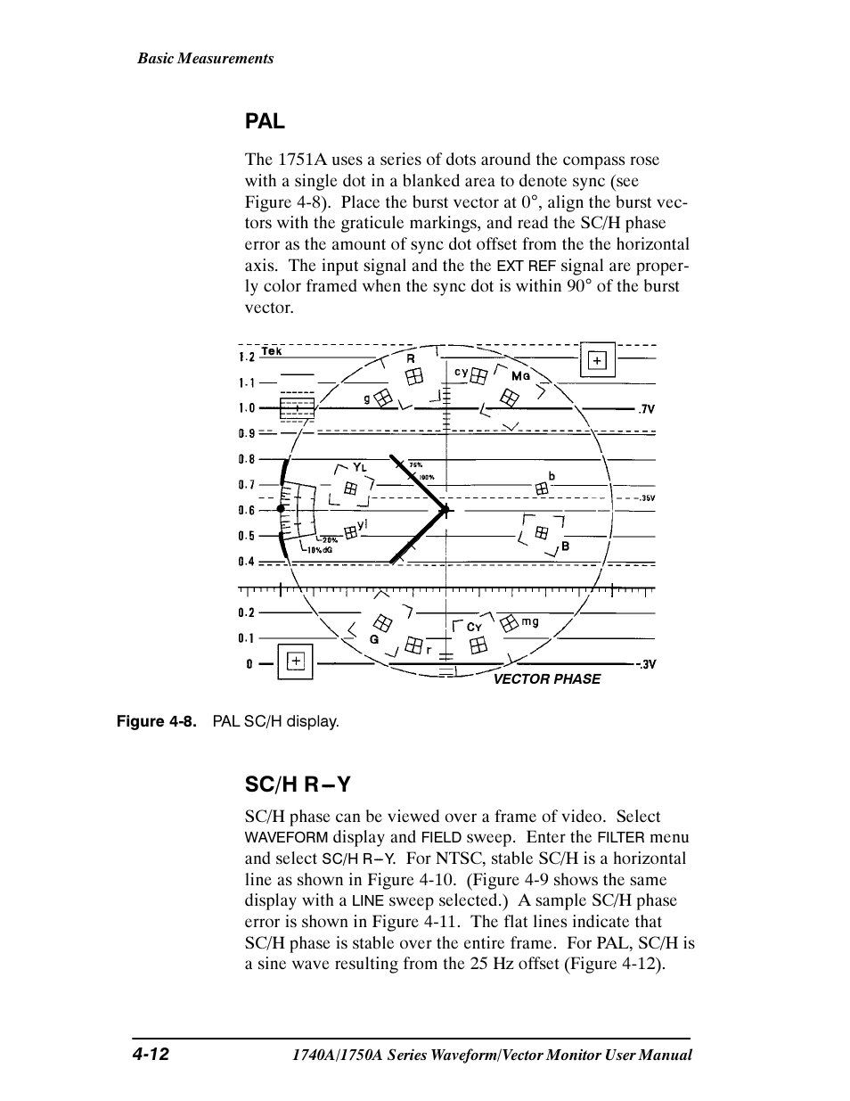 Sc/h r ---y | Tektronix 1740A/1750A User Manual | Page 93 / 143