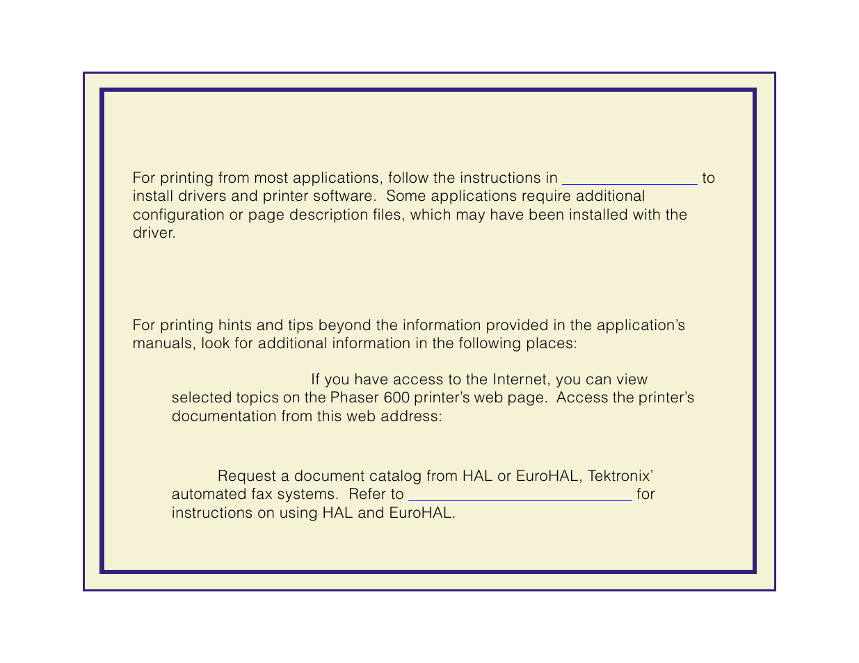 Printing from specific applications, General hints and tips | Tektronix Phaser 600 User Manual | Page 165 / 798