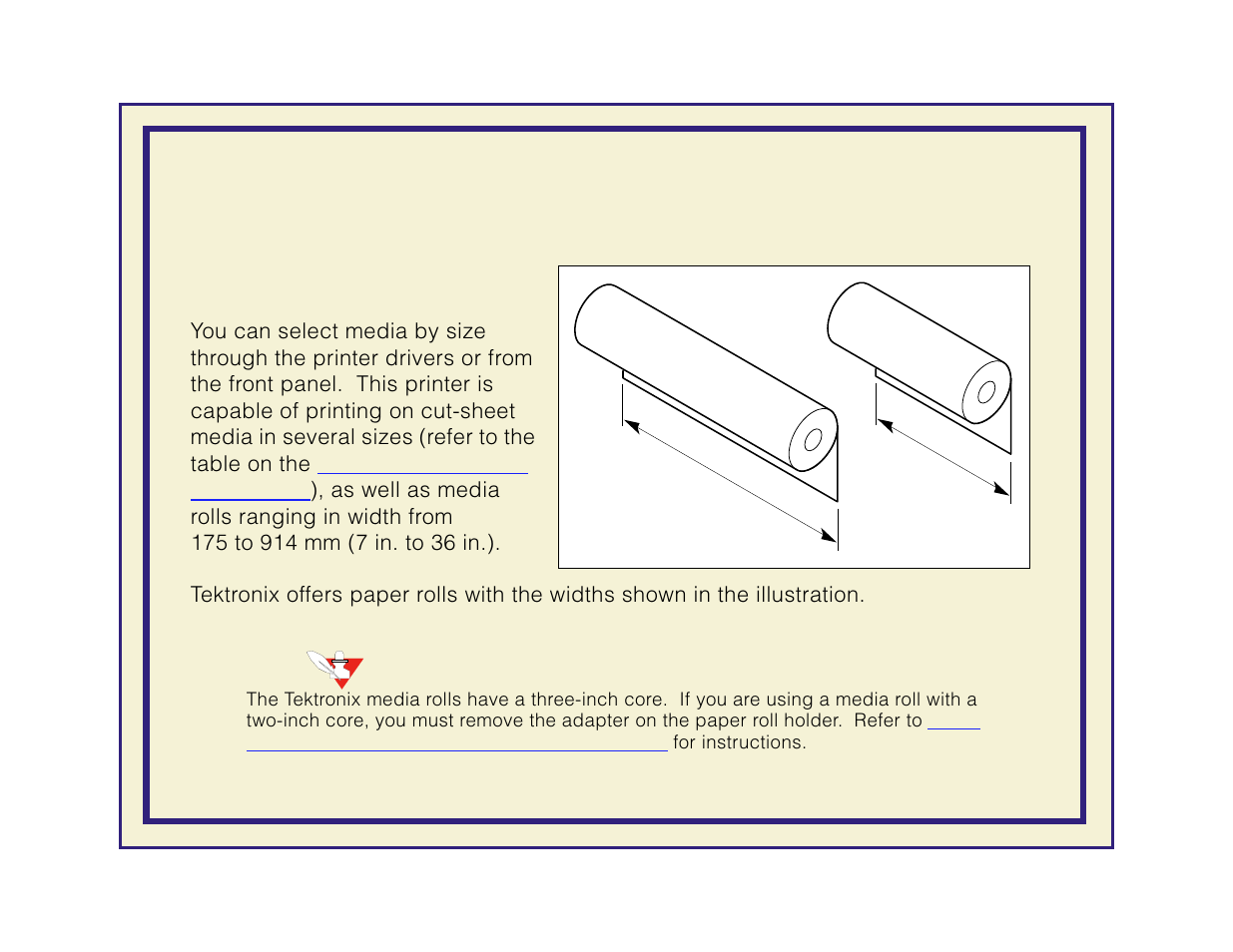 All about media, Selecting media by size | Tektronix Phaser 600 User Manual | Page 173 / 798