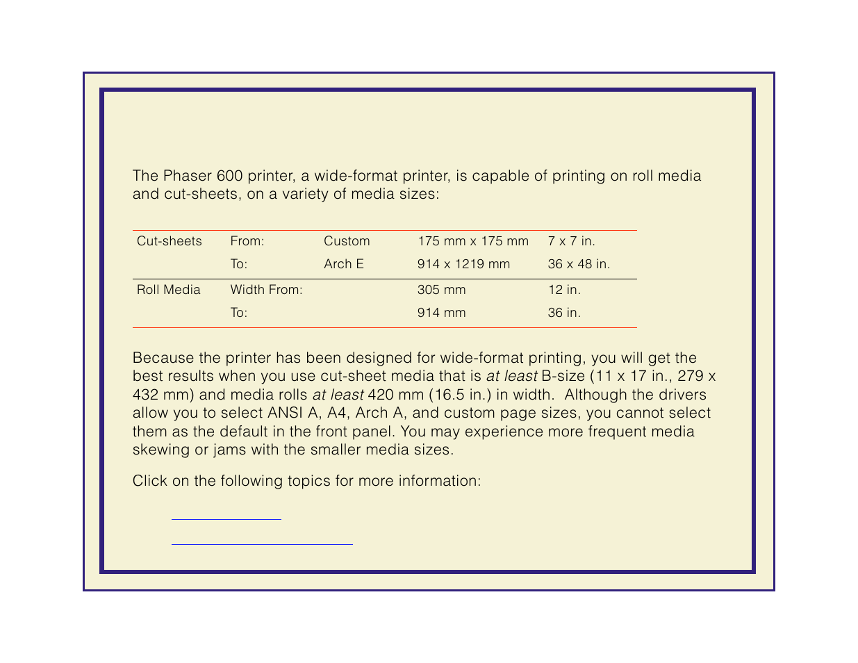 And margins, Page size, print area, and margins | Tektronix Phaser 600 User Manual | Page 177 / 798