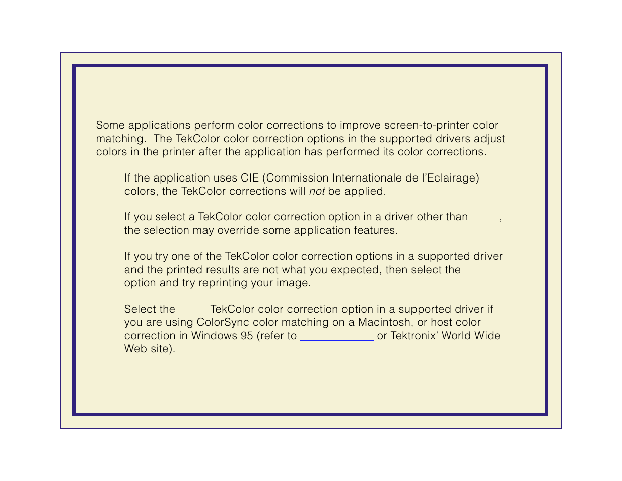 Application color corrections | Tektronix Phaser 600 User Manual | Page 233 / 798