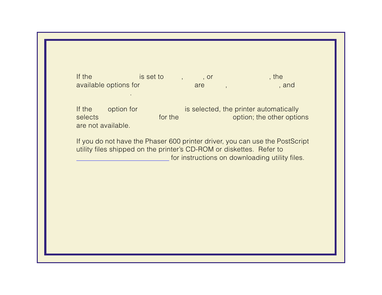 Hints | Tektronix Phaser 600 User Manual | Page 241 / 798