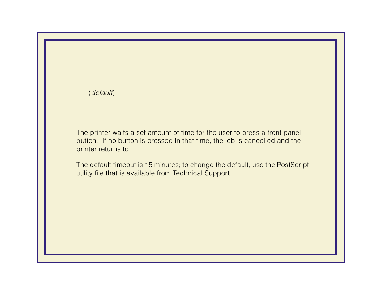 Options, Timeout | Tektronix Phaser 600 User Manual | Page 253 / 798