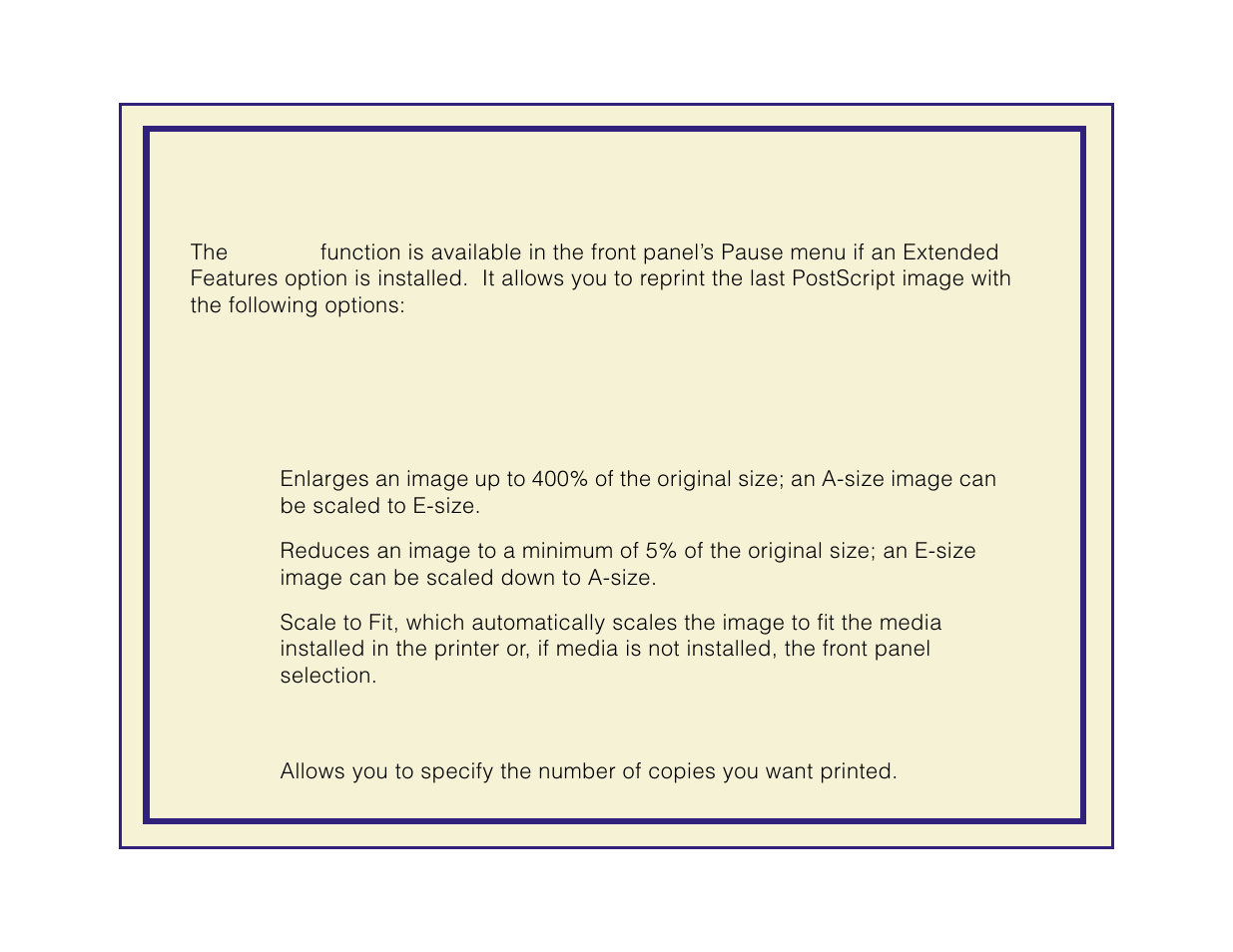 Reprint, Options, Reprint see | Tektronix Phaser 600 User Manual | Page 256 / 798