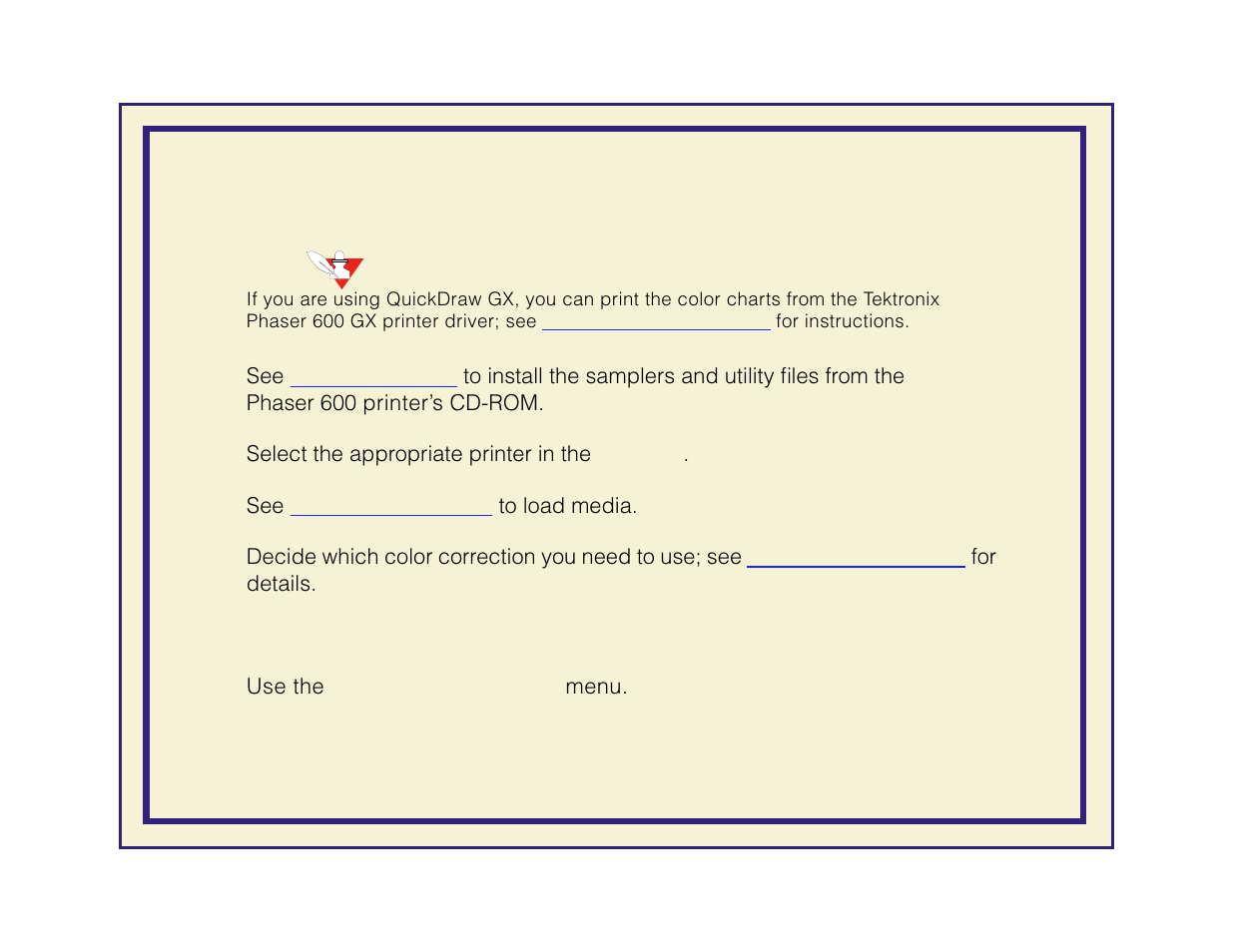 Printing the color charts | Tektronix Phaser 600 User Manual | Page 280 / 798