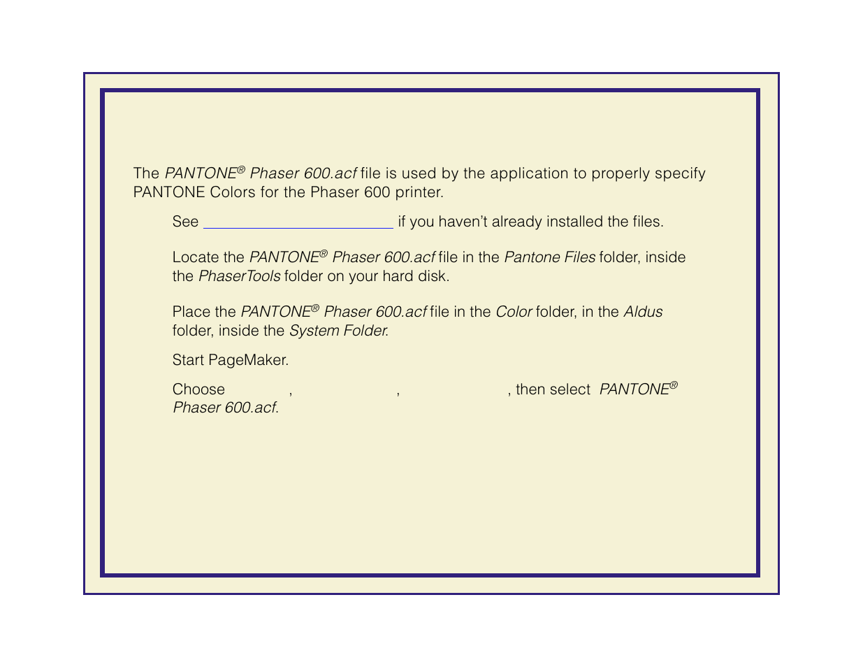 Aldus pagemaker 5.0 (macintosh) | Tektronix Phaser 600 User Manual | Page 311 / 798