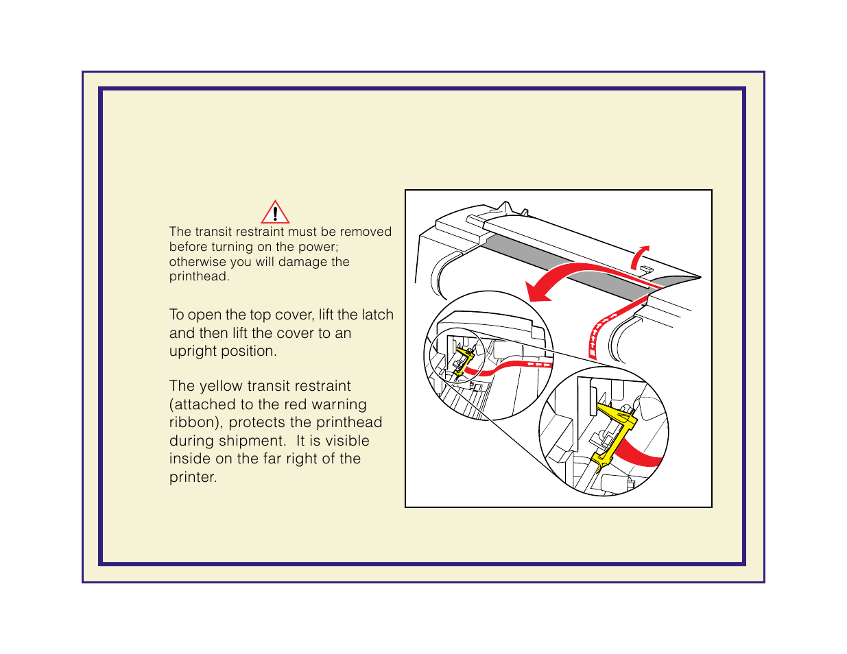 Removing the transit restraint | Tektronix Phaser 600 User Manual | Page 34 / 798