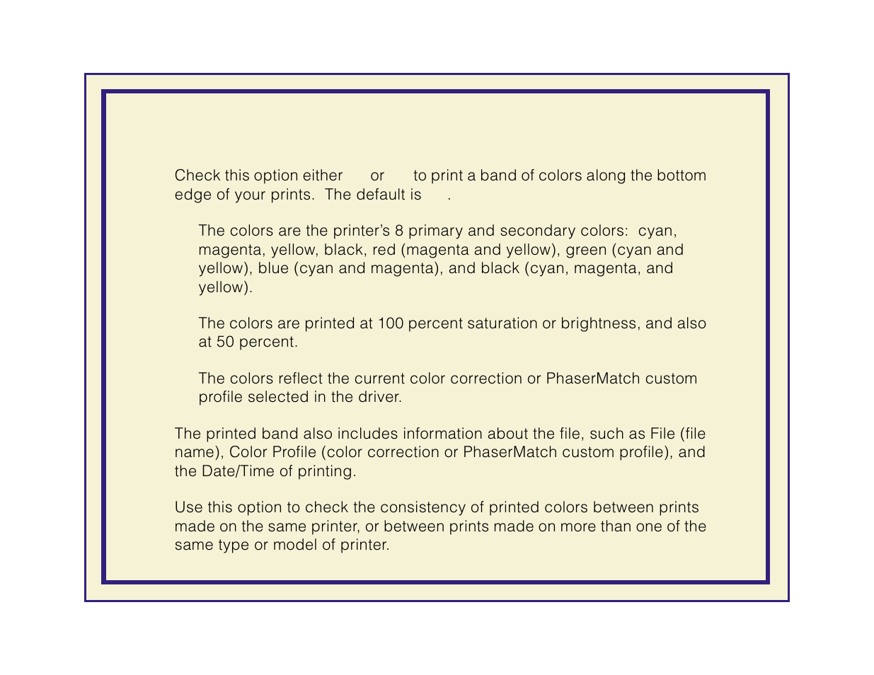 Color control strip | Tektronix Phaser 600 User Manual | Page 367 / 798