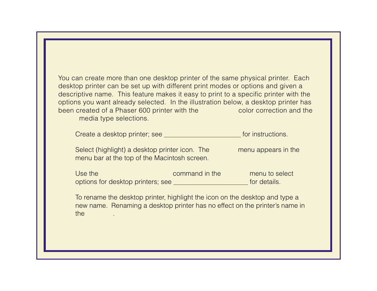 Setting up unique desktop printers | Tektronix Phaser 600 User Manual | Page 387 / 798