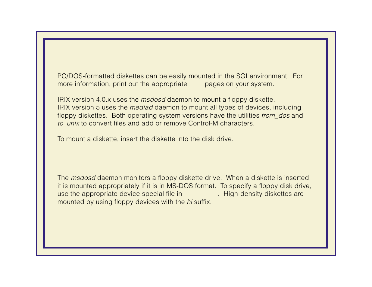 Sgi irix versions 4.0.x and 5, Msdosd | Tektronix Phaser 600 User Manual | Page 431 / 798