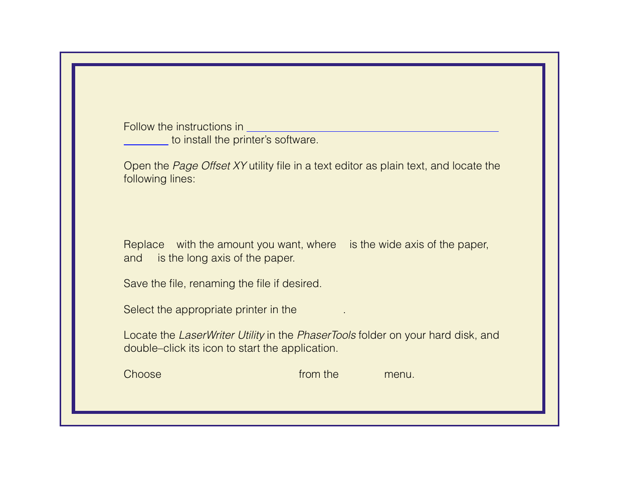Setting page offset from a macintosh | Tektronix Phaser 600 User Manual | Page 484 / 798
