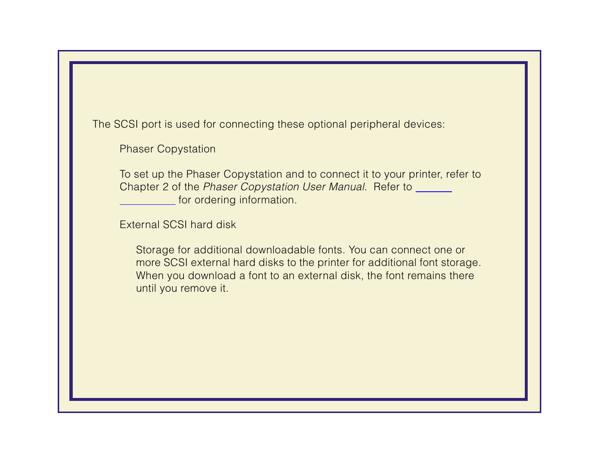 Scsi peripheral devices | Tektronix Phaser 600 User Manual | Page 498 / 798