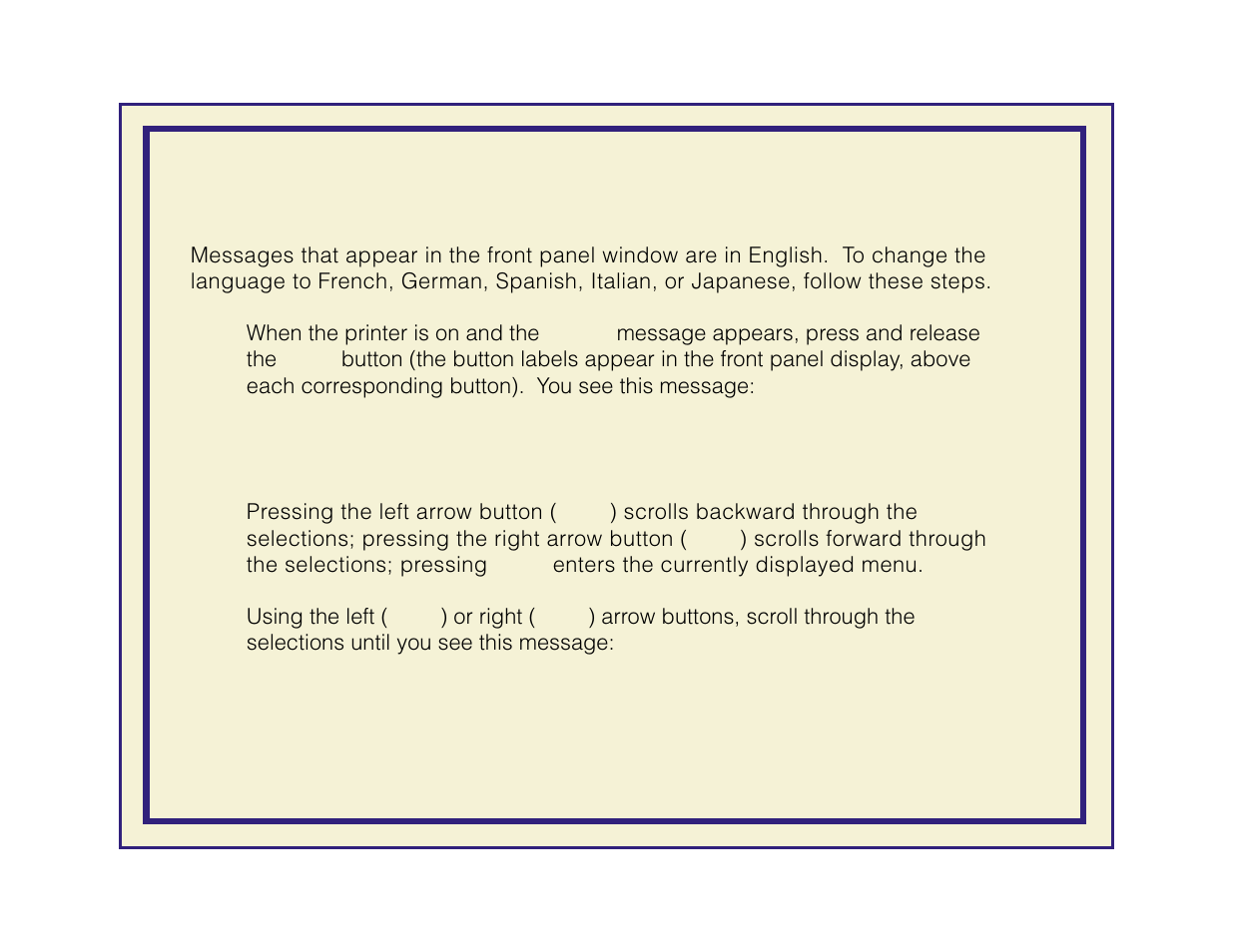 Selecting a language for the front panel | Tektronix Phaser 600 User Manual | Page 53 / 798