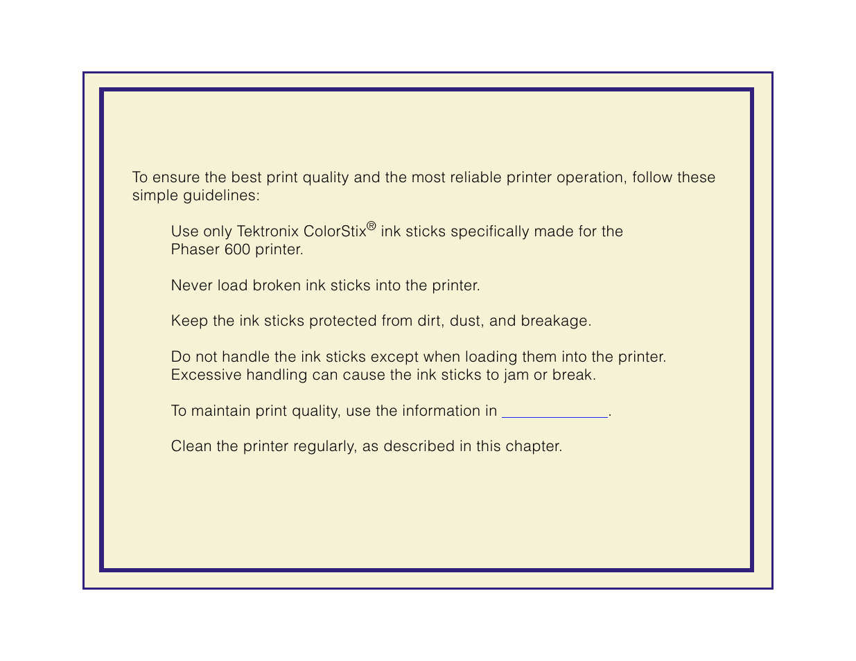 Cleaning hints | Tektronix Phaser 600 User Manual | Page 553 / 798