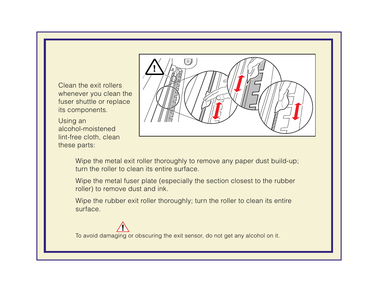Cleaning the exit rollers | Tektronix Phaser 600 User Manual | Page 577 / 798