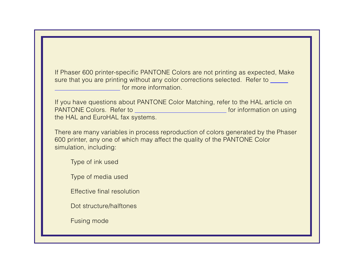 Printing pantone colors | Tektronix Phaser 600 User Manual | Page 661 / 798