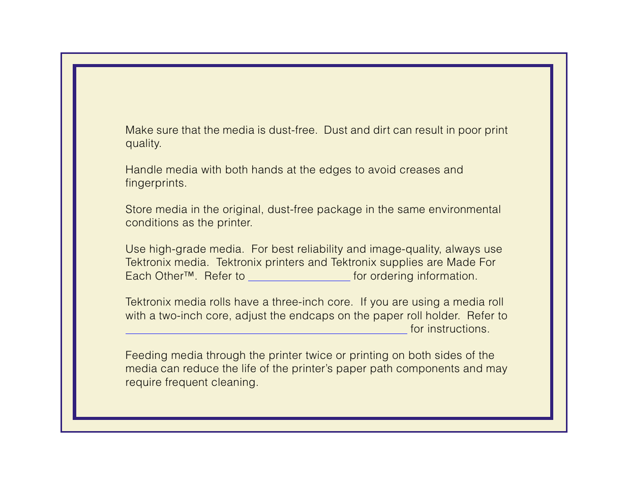 Media hints and tips | Tektronix Phaser 600 User Manual | Page 675 / 798