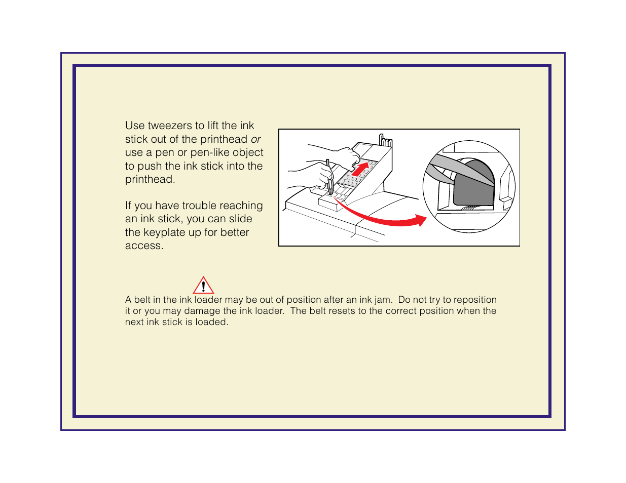 If an ink stick doesn’t drop completely | Tektronix Phaser 600 User Manual | Page 694 / 798